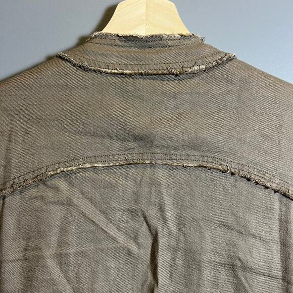 Free People Raw Hem Waterfall Femme Linen Jacket Sz S - Picture 8 of 12